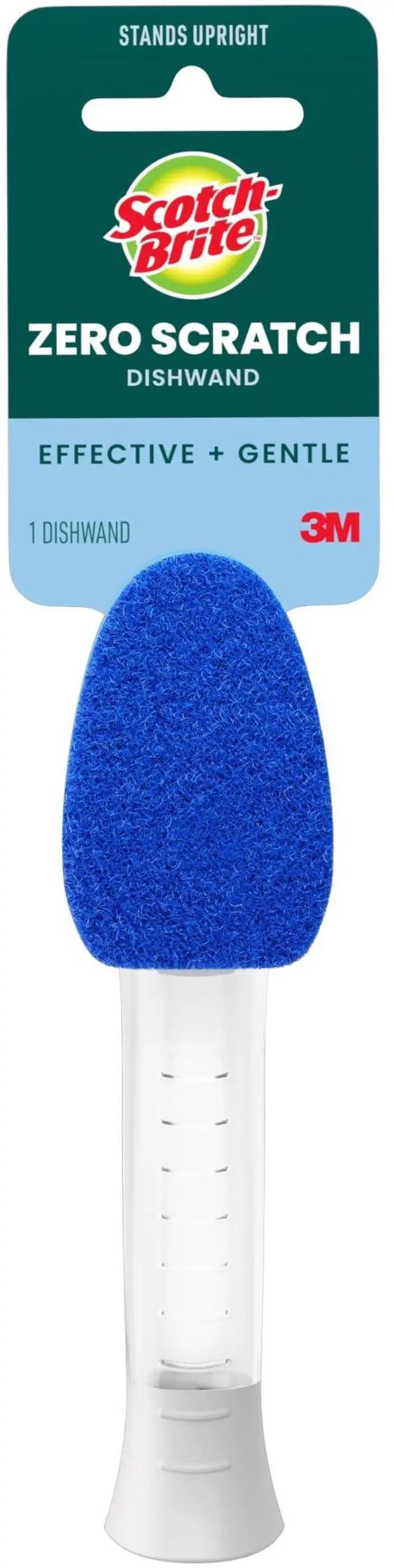 Main image of Zero Scratch Dishwand, Dishwasher-Safe Scrub Wand with Built-in Scraper, Gentle Scrubbing Power, Stands Upright, 1 Pack