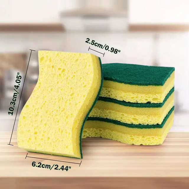 Alt view image 7 of 7 - Heavy-Duty Scrub Sponges, 6Count, Sponges for Non-Coated Cookware, Kitchen Sponge for Dishes, Scrubbing Power for Tough Messes, Cleaning Sponge for Kitchen, Bathroom, Household
