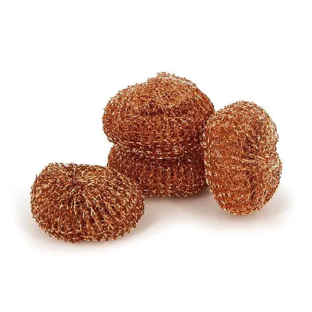 Alt view image 2 of 5 - Heavy-Duty Copper Coated Scrubbers - Premium Scrub Sponges for Cast Iron Pans, Stainless Steel Cookware, Oven Racks, and Grills, 4 Pack