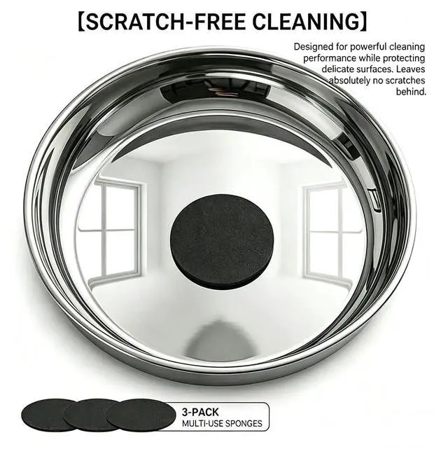 Alt view image 7 of 7 - 3Pcs Steeli Sponge, Steel Sponge for Stainless Steel Pans, Non-Scratch Heavy Duty Kitchen Sponge, Durable Stainless Steel Surface Cleaning Tool