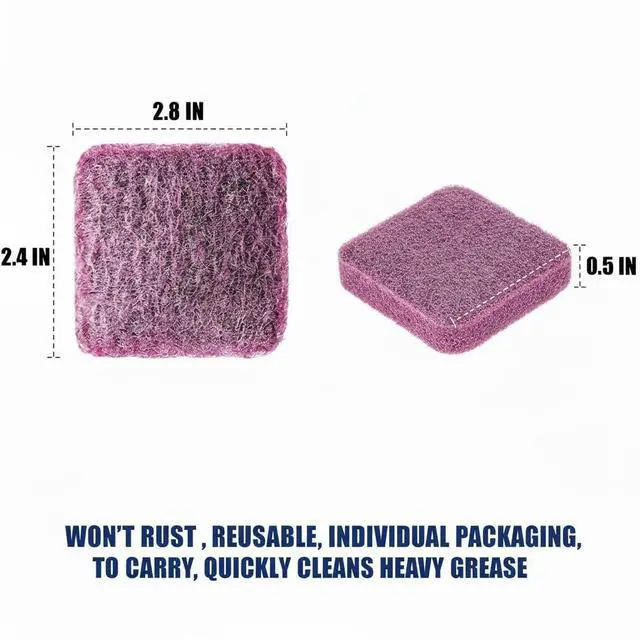 Alt view image 2 of 7 - 16-Pack Individually Wrapped Red Stainless Steel Soap Pads | Reusable Steel Wool Soap Pads for Pots & Pans | Heavy-Duty Scouring Pad Metal Scrubber