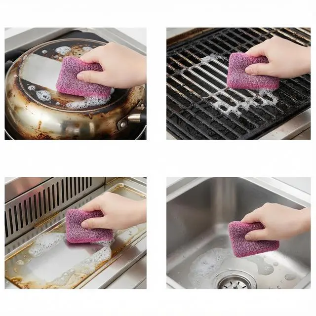 Alt view image 7 of 7 - 16-Pack Individually Wrapped Red Stainless Steel Soap Pads | Reusable Steel Wool Soap Pads for Pots & Pans | Heavy-Duty Scouring Pad Metal Scrubber