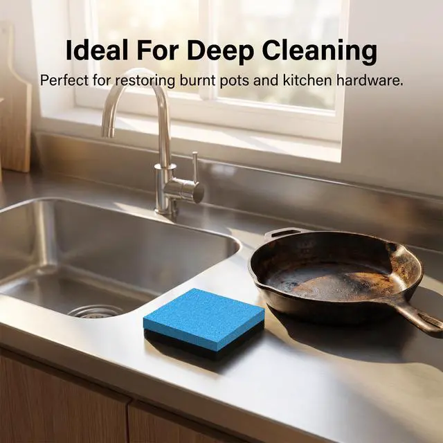 Alt view image 6 of 7 - Steeli Sponge for Stainless Steel, Effortlessly Removes Burnt, Safe for Stainless Steel Surfaces No Scratching, Reusable Kitchen Scrubber Pad (3-Pack)