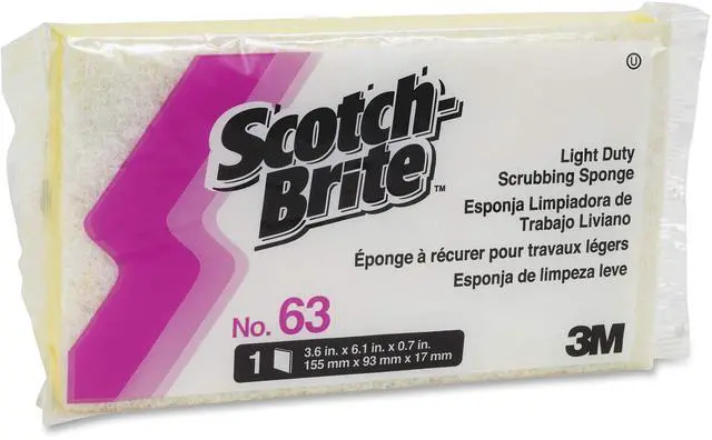 Main image of MMM08251, Light-Duty Scrub Sponge, 20 / Carton, Yellow,White