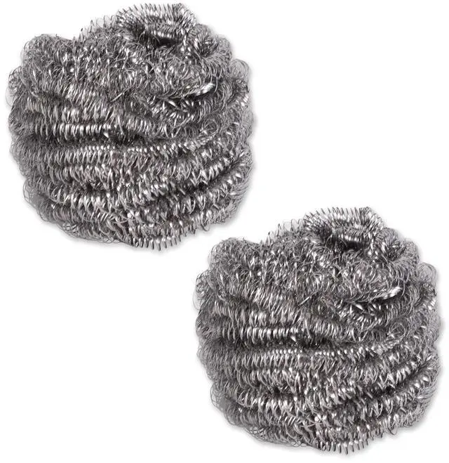 Main image of International Endurance Cleaning Collection Stainless Steel Scrubbies, Heat-Treated, Pressed & Curled, Long Lasting, Non-Rusting, Scrubber, 2 Piece