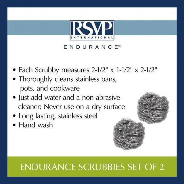 Alt view image 7 of 7 - International Endurance Cleaning Collection Stainless Steel Scrubbies, Heat-Treated, Pressed & Curled, Long Lasting, Non-Rusting, Scrubber, 2 Piece