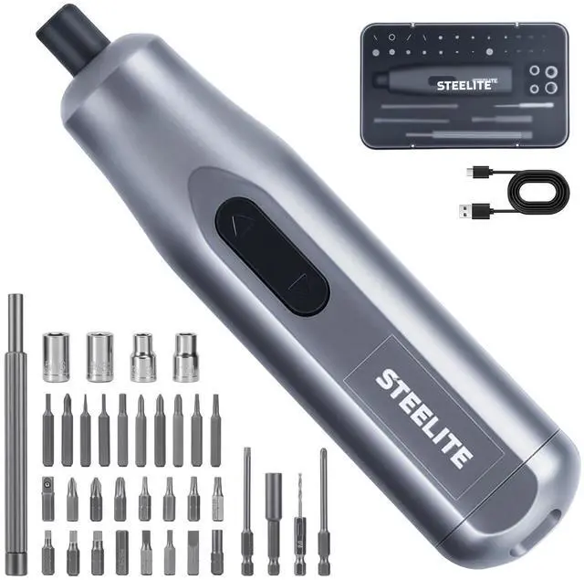 Main image of Electric Screwdriver Set, 35 in 1 Cordless Lithium Kit, 250 RPM, 210 N·m Torque, USB Rechargeable,Power Tool for Home Repair, Furniture Assembly, DIY Projects