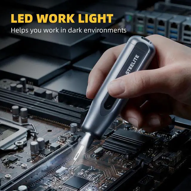 Alt view image 3 of 7 - Electric Screwdriver Set, 35 in 1 Cordless Lithium Kit, 250 RPM, 210 N·m Torque, USB Rechargeable,Power Tool for Home Repair, Furniture Assembly, DIY Projects