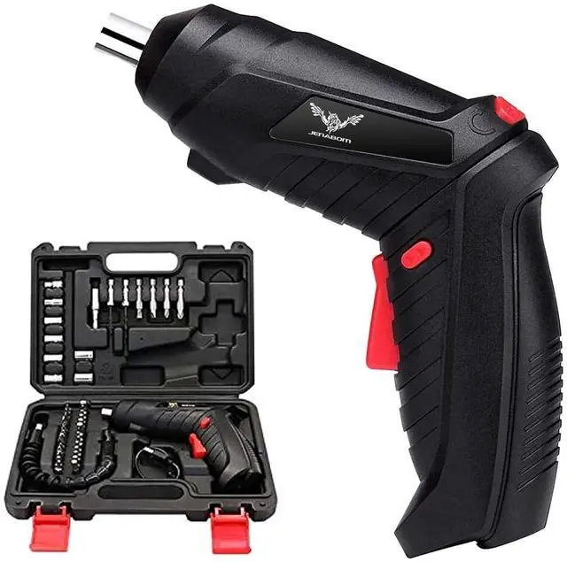 Main image of Electric Screwdriver, 3.6V Cordless, 44pcs Screwdriver Bit Set, Front LED Light, Flexible Shaft, Micro USB, Carrying Case, Ideal for Home Improvement & Furniture Assembly