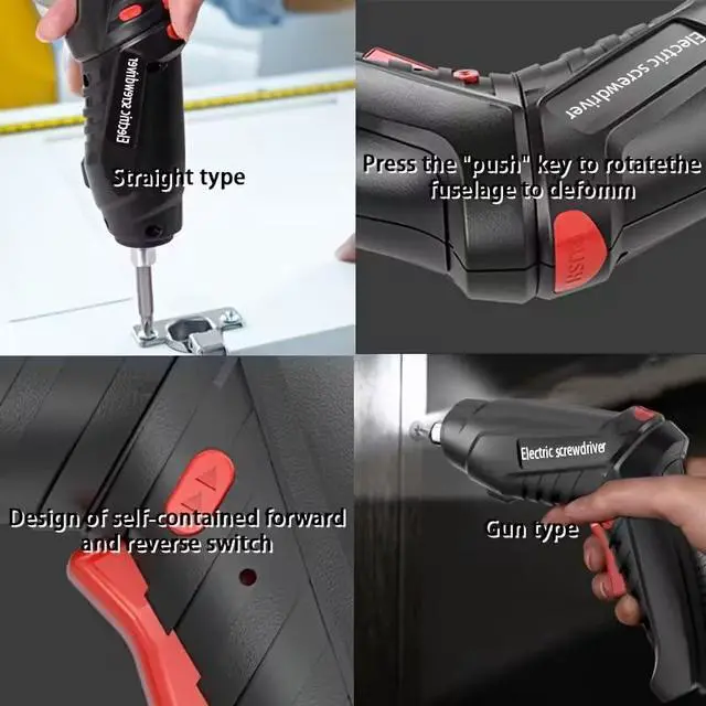 Alt view image 2 of 3 - Electric Screwdriver, Cordless Screwdriver Rechargeable, Power Drill Screwdriver Set, Screw Gun with Torque Setting, 2 Position Handle with LED Light