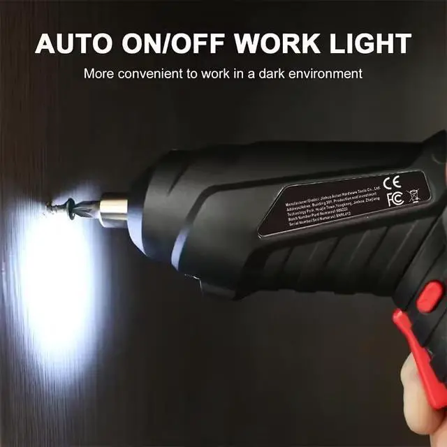 Alt view image 3 of 3 - Electric Screwdriver, Cordless Screwdriver Rechargeable, Power Drill Screwdriver Set, Screw Gun with Torque Setting, 2 Position Handle with LED Light