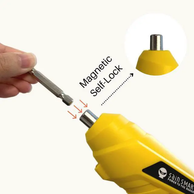 Alt view image 5 of 7 - Cordless Electric Screwdriver with Rechargeable 3.6v Lithium Battery and 1/4 Hex Chuck, Includes 45pcs Bits, 1 Extension Rod and 1 USB Cable