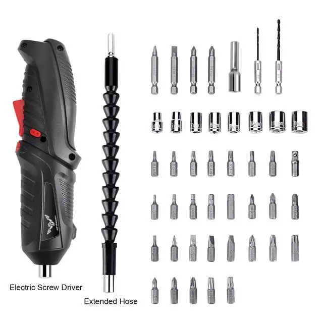 Alt view image 3 of 7 - Cordless Electric Screwdriver Set, 47 in 1 Rechargeable, 3.6V, 3.5N·m Max Torque, USB Power Rechargeable Screwdriver with 44pcs Driver Bits, Ideal for Small Projects