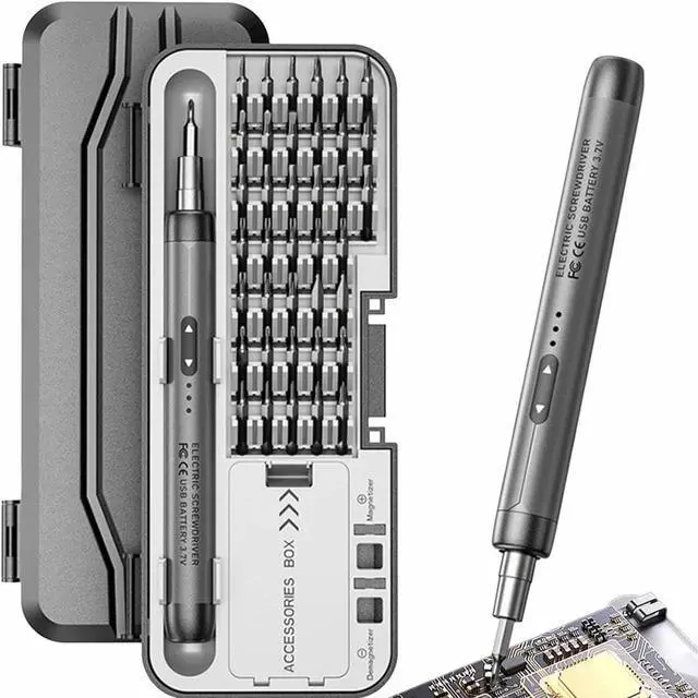 Main image of Small Precision Electric Screwdriver, 46-in-1 Mini Rechargeable Cordless Electric Screwdriver, Precise Power Tool Drill High Torque for Computer or Household Repair Tool Set