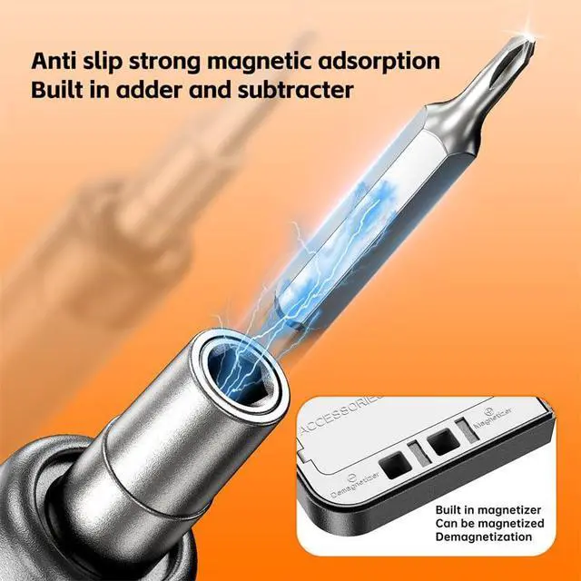 Alt view image 2 of 6 - Small Precision Electric Screwdriver, 46-in-1 Mini Rechargeable Cordless Electric Screwdriver, Precise Power Tool Drill High Torque for Computer or Household Repair Tool Set