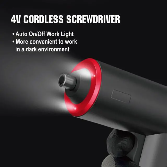 Alt view image 3 of 7 - Electric Cordless Battery Operated Screwdriver Set | 4V Rechargeable Screwdriver Kit with 12 Drill Bits | LED Light & Separable Battery Pack with USB Charging Cable for Home|DIY|Repair