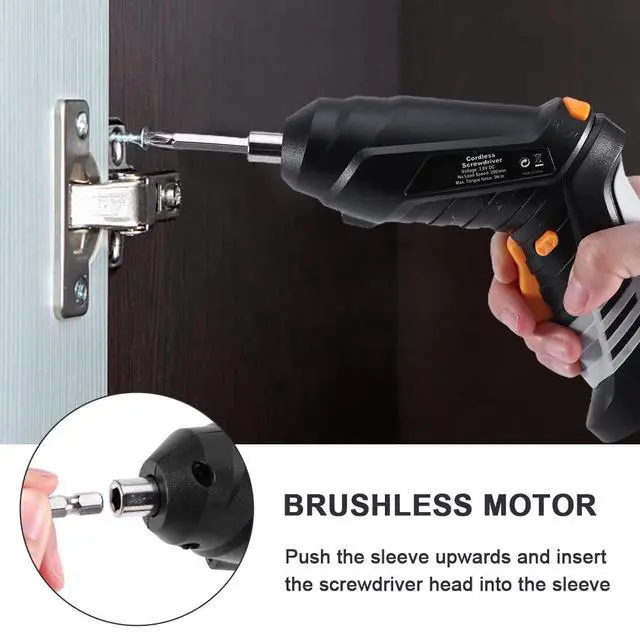 Alt view image 5 of 7 - Cordless Electric Screwdriver Set, 3.6V 1300mAh Mini Power Screwdriver, USB Rechargeable Built-in LED Light & Flexible Shaft, 17pcs Hand Tool Kit for Small Repairs & DIY(black)