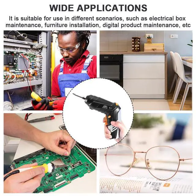 Alt view image 6 of 7 - Cordless Electric Screwdriver Set, 3.6V 1300mAh Mini Power Screwdriver, USB Rechargeable Built-in LED Light & Flexible Shaft, 17pcs Hand Tool Kit for Small Repairs & DIY(black)