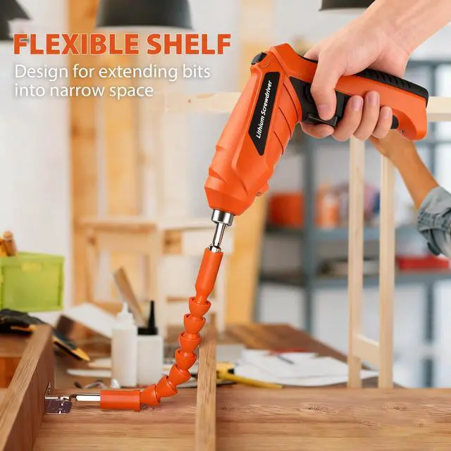Alt view image 4 of 7 - Electric Screwdriver Cordless, Rechargeable Battery Power Screwdriver Set, 47-in-1 Small Electric Screwdriver with LED Light, USB Cordless Screwdriver