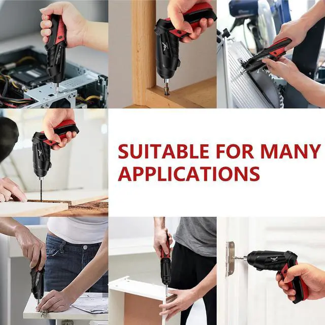 Alt view image 7 of 7 - Electric Screwdriver Cordless, 3.6V Rechargeable Small Screwdriver Set, 3Nm Max Torque, LED Light, Ideal for Electronics Repair, Furniture Assembly&Home DIY
