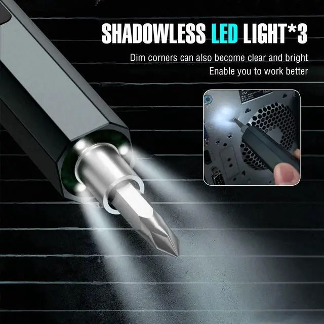 Alt view image 2 of 7 - Mini Electric Screwdriver, 66 in 1 Precision Screwdriver Set Rechargeable Cordless Precision screwdriver Kit 64 Magnetic Bits Power Portable Repair Tool with LED Light for Phone Laptop Watch
