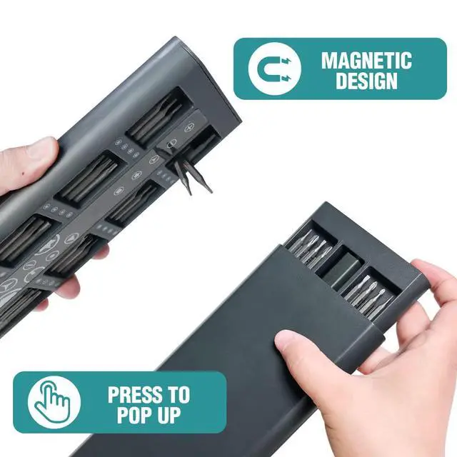 Alt view image 6 of 7 - Mini Electric Screwdriver, 66 in 1 Precision Screwdriver Set Rechargeable Cordless Precision screwdriver Kit 64 Magnetic Bits Power Portable Repair Tool with LED Light for Phone Laptop Watch