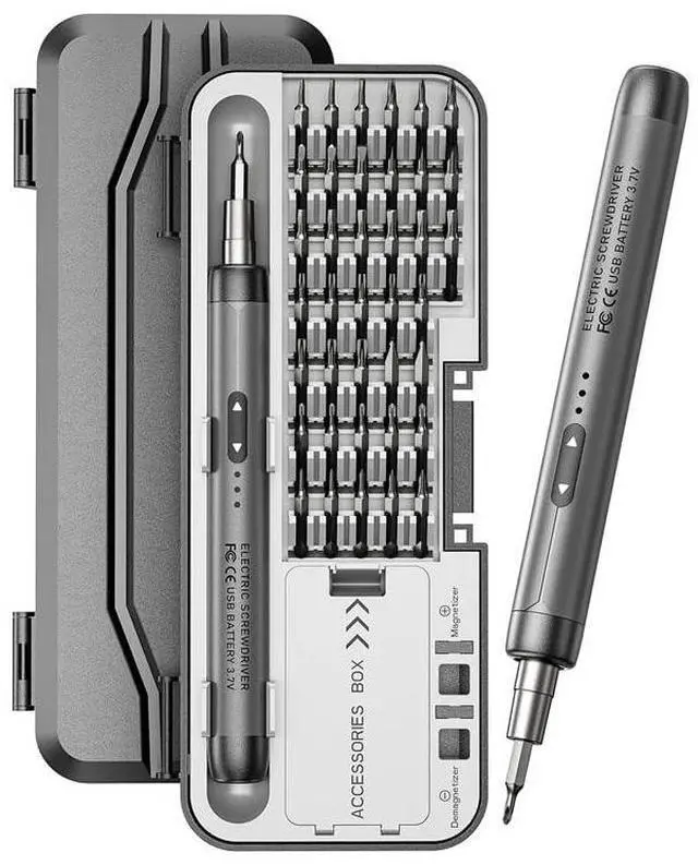 Main image of Small Precision Electric Screwdriver 46-in-1, Mini Rechargeable Cordless Electric Screwdriver, Precise Power Tool Drill High Torque for Computer or Household Repair Tool Set