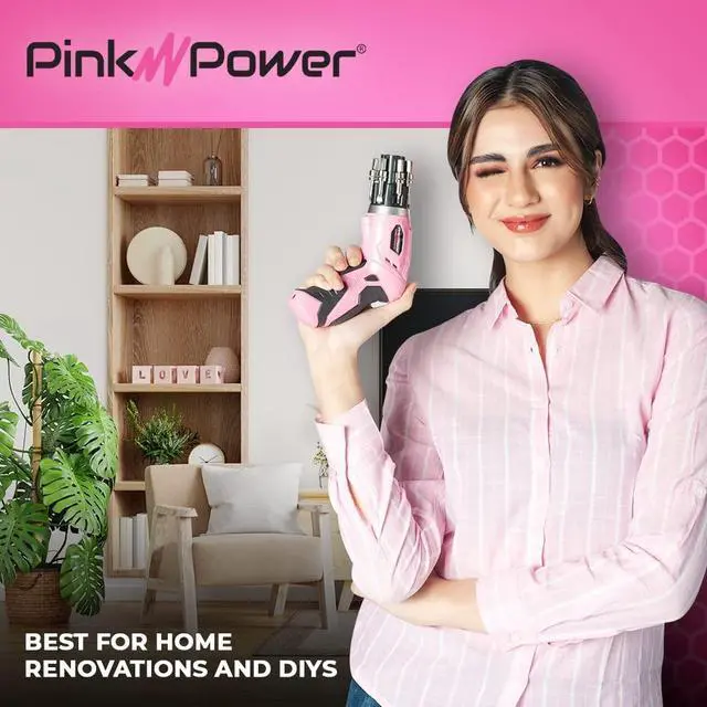 Alt view image 3 of 4 - Pink Power Electric Screwdriver Cordless Mini Drill Set - 4V Rechargeable Pink Cordless Screwdriver Set for Women w Bubble Level LED Light - Small Screw driver with Pivotal Handle and Fold-Out Bits