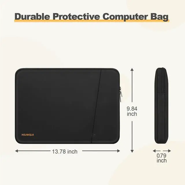 Alt view image 5 of 7 - 360 Protective Laptop Carrying Case 13.3 inch,13-13.3 inch Laptop Sleeve Compatible with MacBook Air/Pro 13/Pro 14,HP Dell ASUS Lenovo,Shockproof Computer Sleeve Bag with Pocket, Black