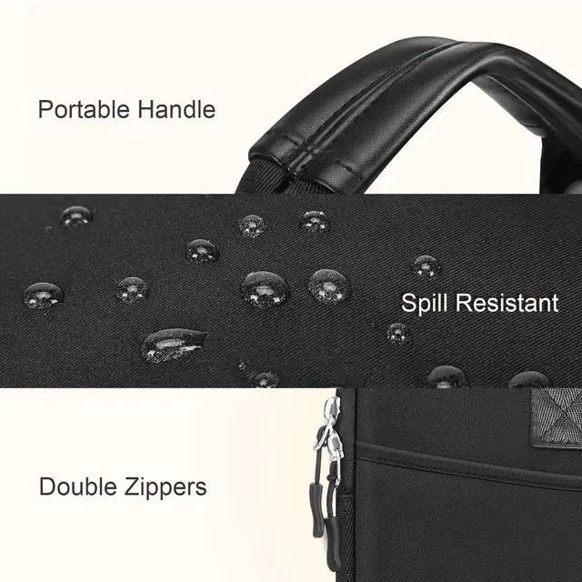 Alt view image 4 of 7 - Laptop Case 16 inch,15-15.6 inch Laptop Sleeve Bag Compatible with MacBook Pro 16 M5 M4 M3 M2 M1,HP Dell Acer ASUS Lenovo Notebook,Neoprene Computer Bag with Handle&Curved Pocket, Black