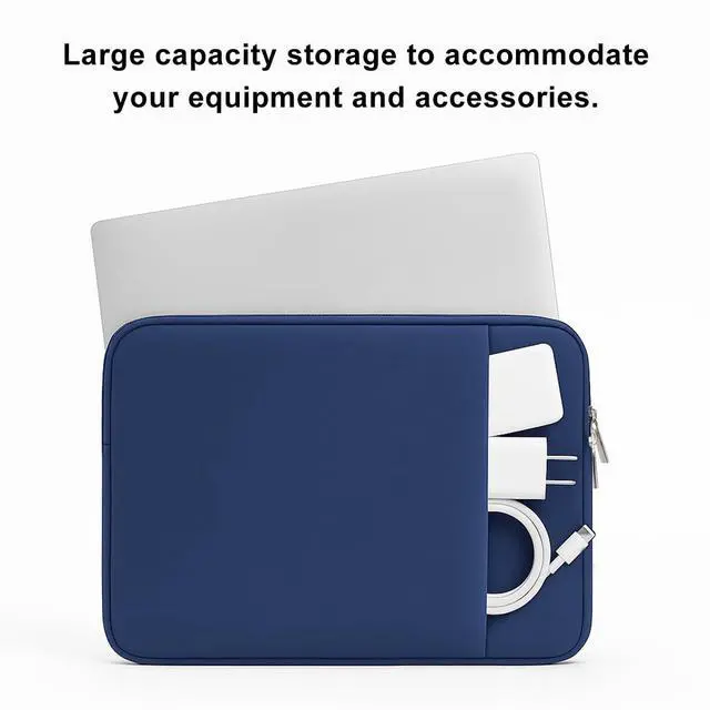 Alt view image 3 of 7 - Laptop Sleeve for MacBook Neo/Air/Pro 13 inches A18/M5/M4/M3/M2/M1 Chip 2026-2020 A3404 A3449 A3240 A3113 with 2 Pockets Tablet Bag Case Accessories (Indigo)