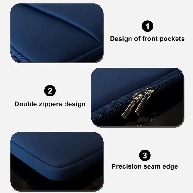Alt view image 4 of 7 - Laptop Sleeve for MacBook Neo/Air/Pro 13 inches A18/M5/M4/M3/M2/M1 Chip 2026-2020 A3404 A3449 A3240 A3113 with 2 Pockets Tablet Bag Case Accessories (Indigo)