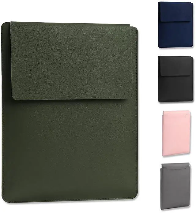 Main image of 13.3-14 Inch Laptop Sleeve - Thin & Padded Case Compatible with 14" (2022), 13.3" (2015) Models | Portable Dark Green Protective Sleeve