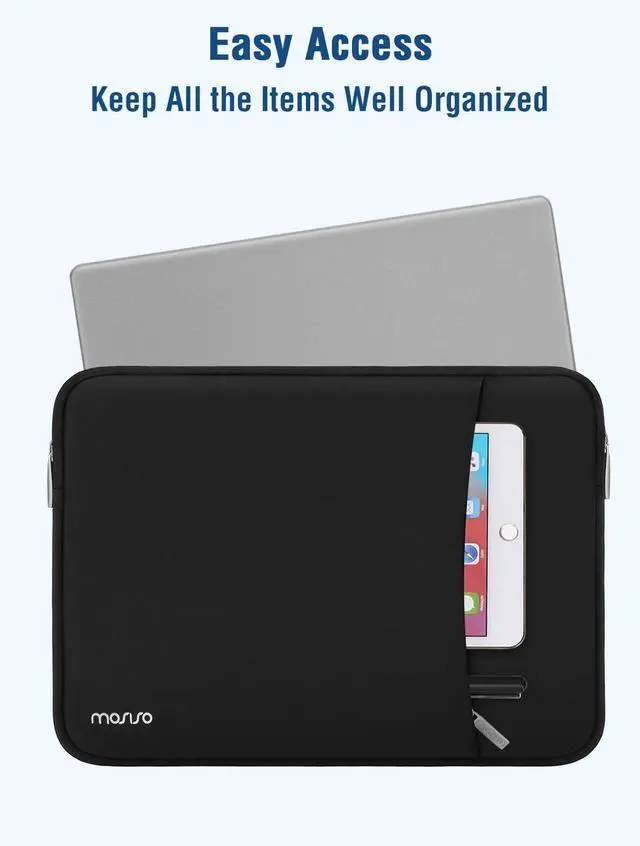 Alt view image 2 of 7 - 13.3 inch Laptop Case, 13-13.3 inch Laptop Sleeve Compatible with MacBook Neo/Air/Pro 13 inch with A18/M5/M4/M3/M2/M1 Chip 2026-2016, Neoprene Carrying Computer Bag with Curved Pocket, Black