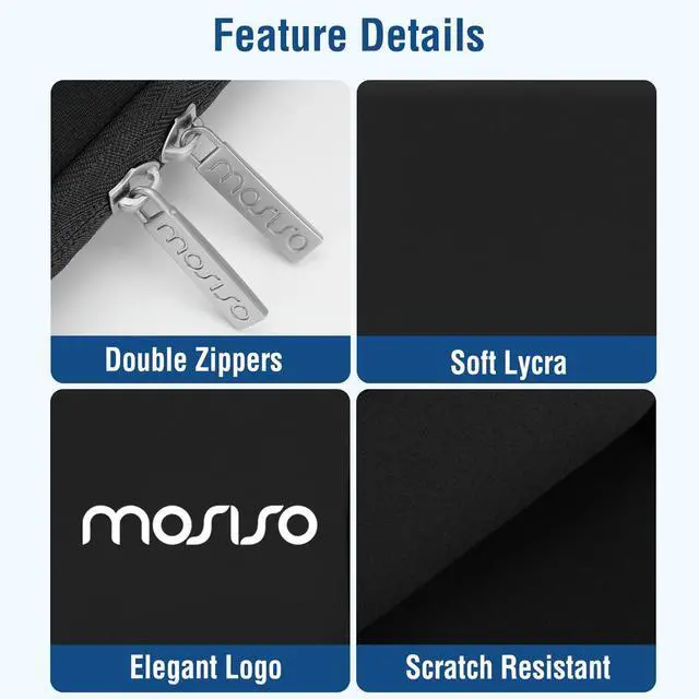 Alt view image 3 of 7 - 13.3 inch Laptop Case, 13-13.3 inch Laptop Sleeve Compatible with MacBook Neo/Air/Pro 13 inch with A18/M5/M4/M3/M2/M1 Chip 2026-2016, Neoprene Carrying Computer Bag with Curved Pocket, Black