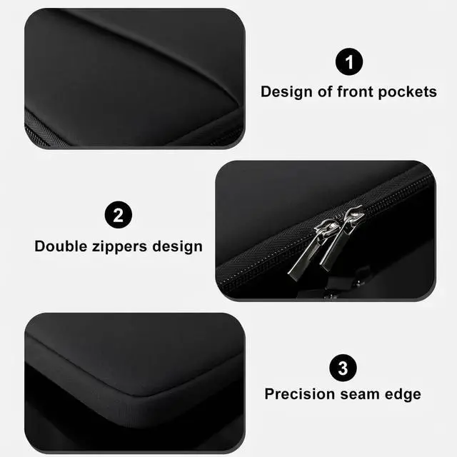 Alt view image 4 of 7 - Laptop Sleeve for MacBook Neo/Air/Pro 13 inches A18/M5/M4/M3/M2/M1 Chip 2026-2020 A3404 A3449 A3240 with 2 Pockets Tablet Bag Case Accessories