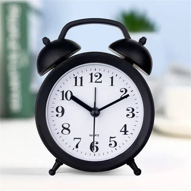Alt view image 4 of 7 - Kids Alarm Clock - Double Bell Classic Home Cute Battery Operated Analog Mini Round Bedside Desk Alarm Clock for Kids & Students - Black