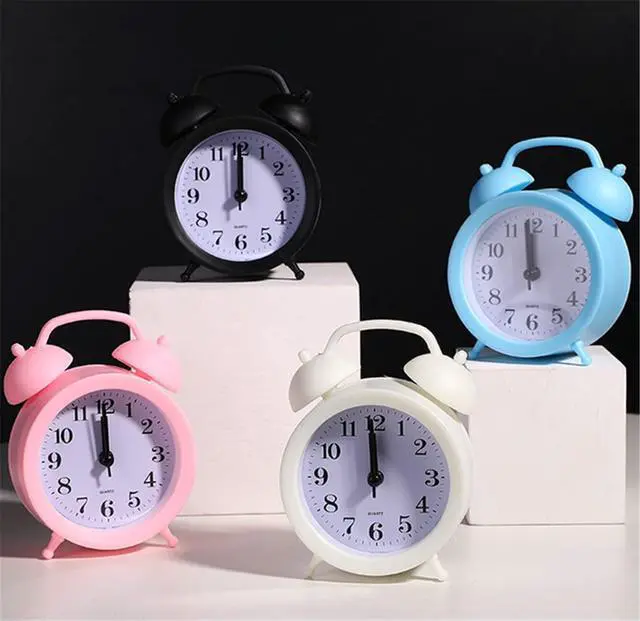 Alt view image 6 of 7 - Kids Alarm Clock - Double Bell Classic Home Cute Battery Operated Analog Mini Round Bedside Desk Alarm Clock for Kids & Students - Black