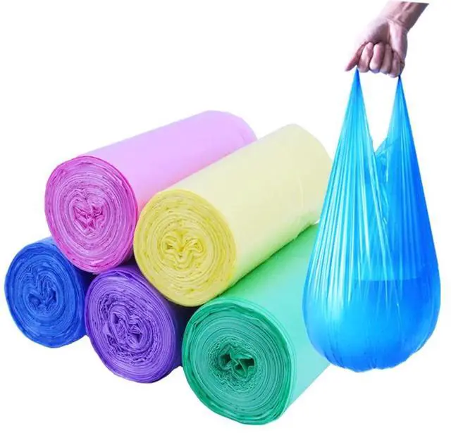 Main image of 100 Count 4 Gallon Trash Bags, Small Colorful Garbage Bags with Handle for Home Office Bathroom Trash Can