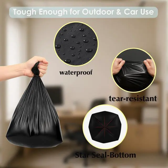 Alt view image 3 of 7 - Black Trash Bags for Mini Car Trash Can, 250 Count 0.5 Gallon Portable Small Disposable Car Garbage Bags,Cars Accessories, Plastic Desktop Trash Bin Liners for Cars/Home/Office/Dog/Poop