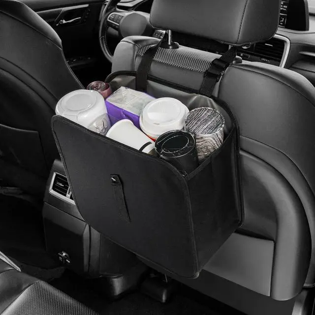 Main image of Foldable Trash Can, Collapsible Garbage Bag for Car, Hanging Waterproof Leakproof Storage Bag, Automotive Interior Accessories, Multifunctional (2 Gallon)