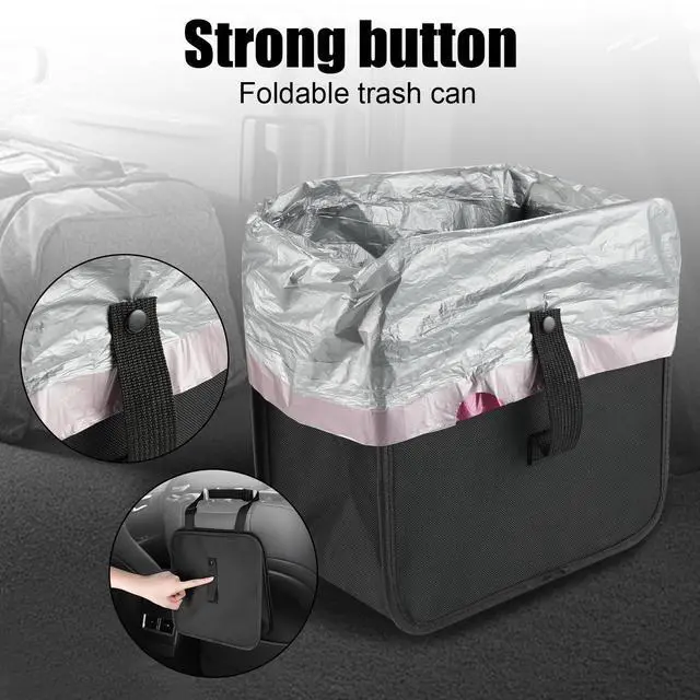 Alt view image 3 of 7 - Foldable Trash Can, Collapsible Garbage Bag for Car, Hanging Waterproof Leakproof Storage Bag, Automotive Interior Accessories, Multifunctional (2 Gallon)