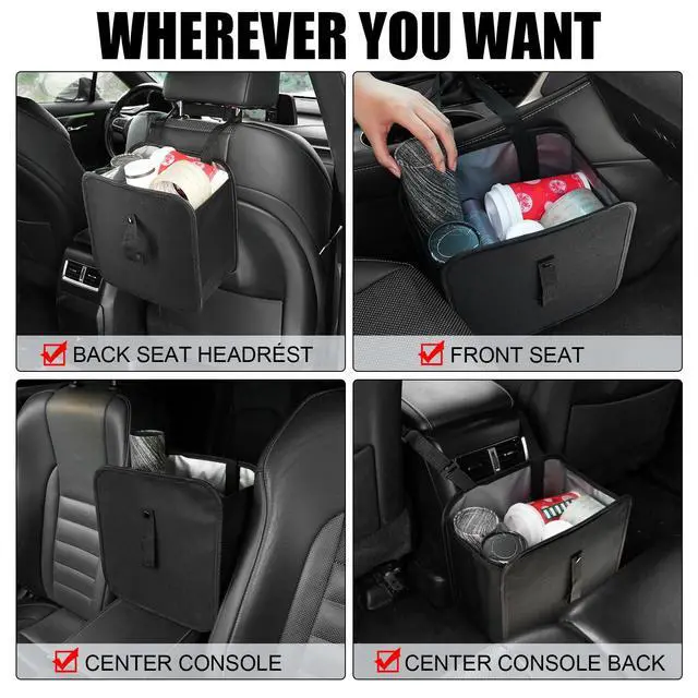 Alt view image 4 of 7 - Foldable Trash Can, Collapsible Garbage Bag for Car, Hanging Waterproof Leakproof Storage Bag, Automotive Interior Accessories, Multifunctional (2 Gallon)
