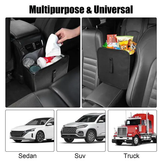 Alt view image 7 of 7 - Foldable Trash Can, Collapsible Garbage Bag for Car, Hanging Waterproof Leakproof Storage Bag, Automotive Interior Accessories, Multifunctional (2 Gallon)