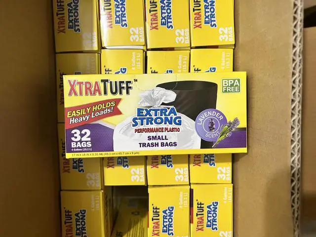 Alt view image 2 of 2 - 4 Gallon Trash Bags bathroom garbage bags, Lavender Scent, 32 counts (1pack), White