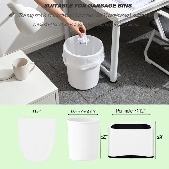 Alt view image 2 of 7 - Small Trash Bags, 150 Counts Garbage Can Liners, Garbage Bags Suitable for Cat Litter Scoop Holder, Small Plastic Bags for Desktop Trash Bin (Clear
