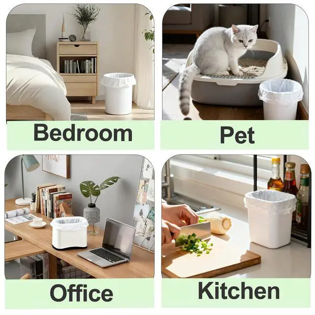 Alt view image 5 of 7 - Small Trash Bags, 150 Counts Garbage Can Liners, Garbage Bags Suitable for Cat Litter Scoop Holder, Small Plastic Bags for Desktop Trash Bin (Clear