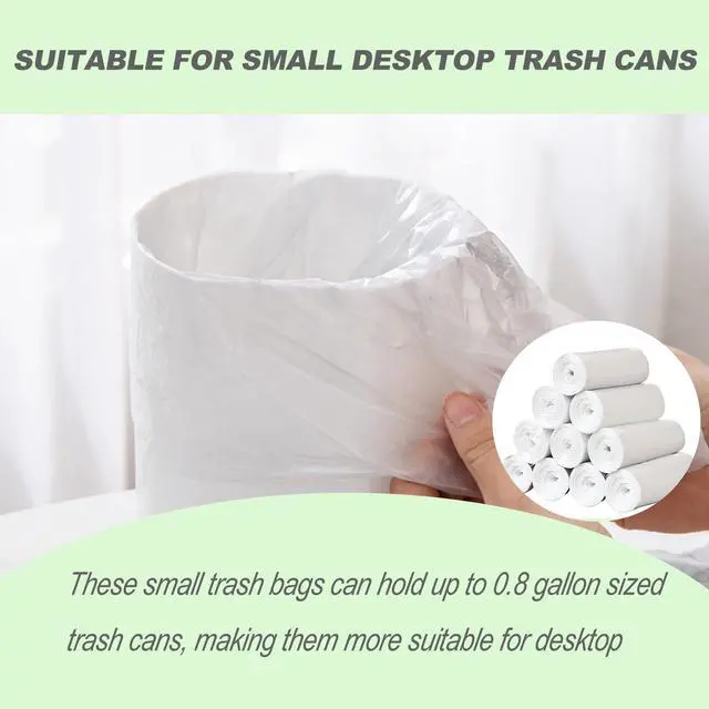 Alt view image 7 of 7 - Small Trash Bags, 150 Counts Garbage Can Liners, Garbage Bags Suitable for Cat Litter Scoop Holder, Small Plastic Bags for Desktop Trash Bin (Clear
