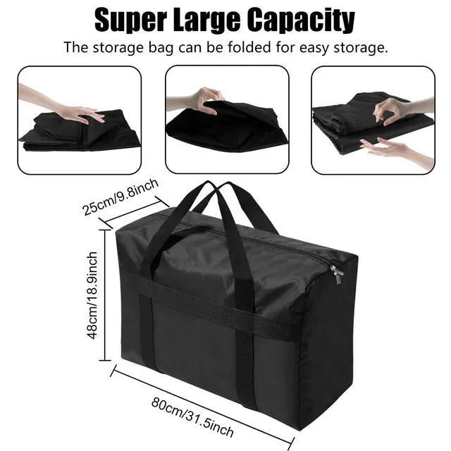 Alt view image 2 of 7 - Extra Large Moving Bags with Strong Zippers, Storage Bags with Carrying Handles, Bag Packing Bags for Moving, Storage, Travel and Camping, Storagebag Totes for Space Saving