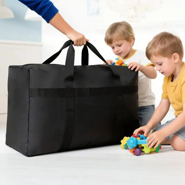 Alt view image 4 of 7 - Extra Large Moving Bags with Strong Zippers, Storage Bags with Carrying Handles, Bag Packing Bags for Moving, Storage, Travel and Camping, Storagebag Totes for Space Saving